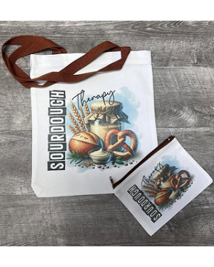 sourdough tote and matching money bag